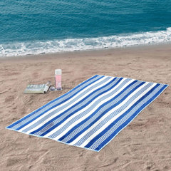 Lot 2 Sun Squad Travel Beach Towels 28"x58” Blue& White Striped 100 Oeko-Tex NEW 