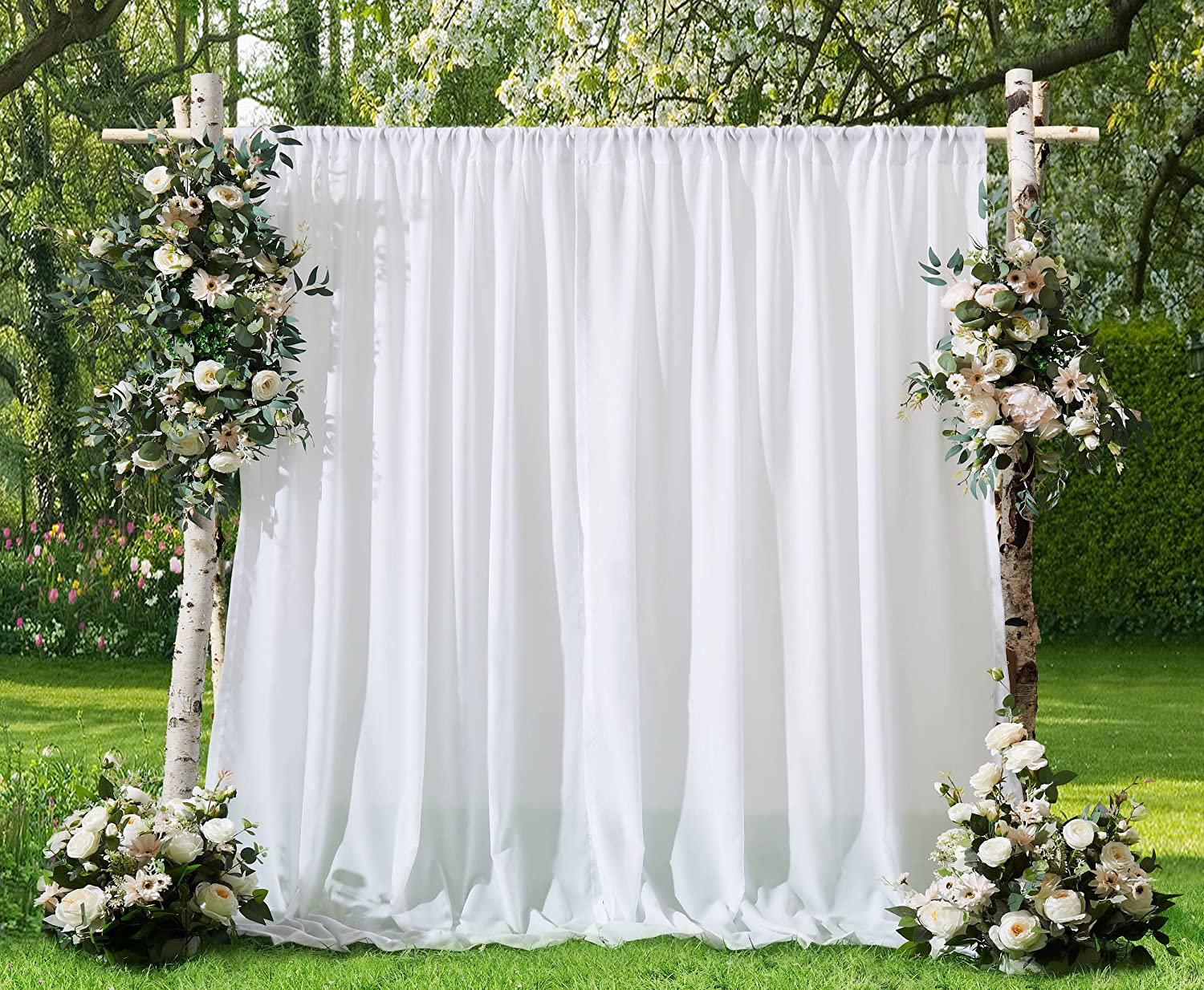 WARM HOME DESIGNS Wendy Wedding Chiffon Backdrop Curtains for Photoshoot Wayfair