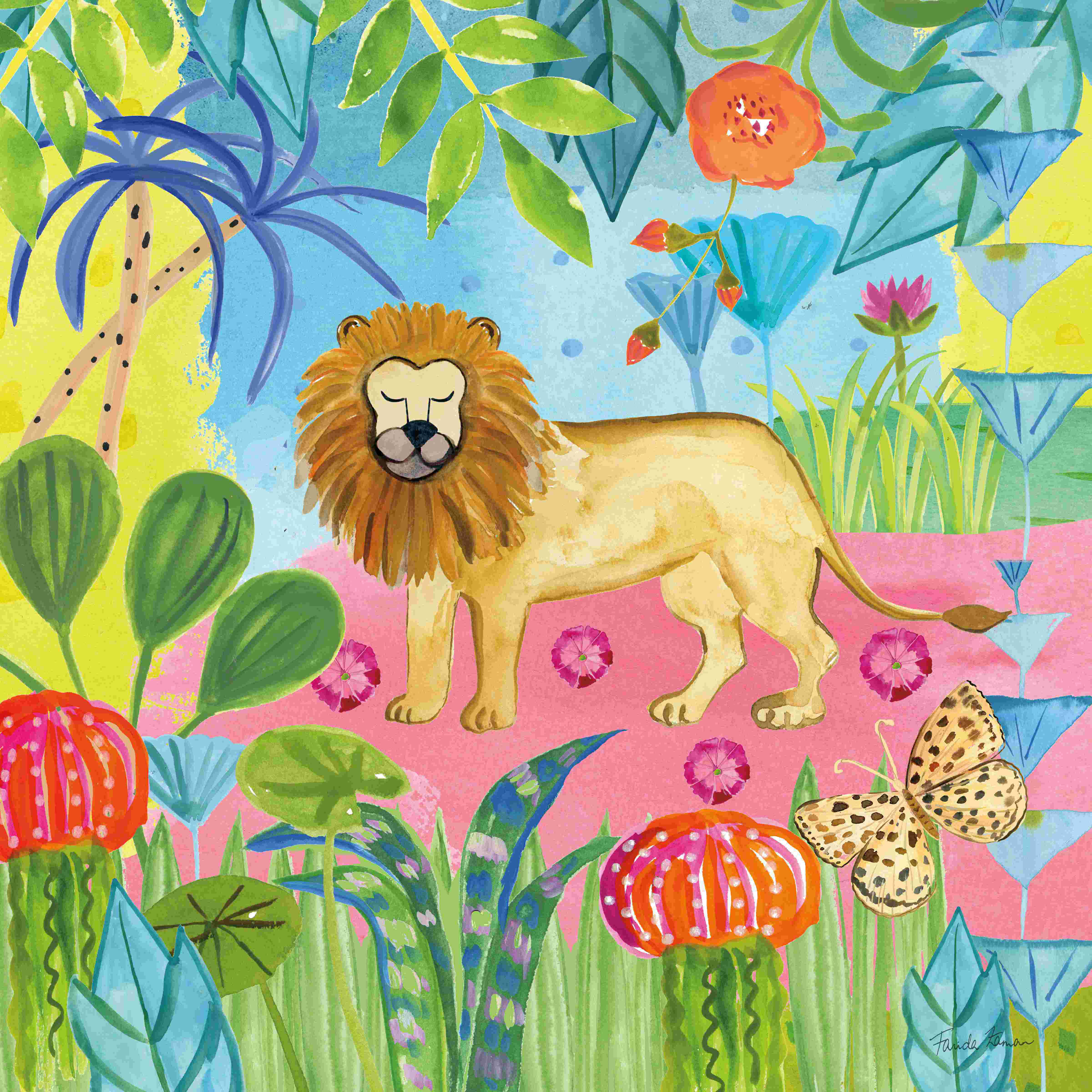 indigo-safari-the-big-jungle-ii-by-farida-zaman-wrapped-canvas-print