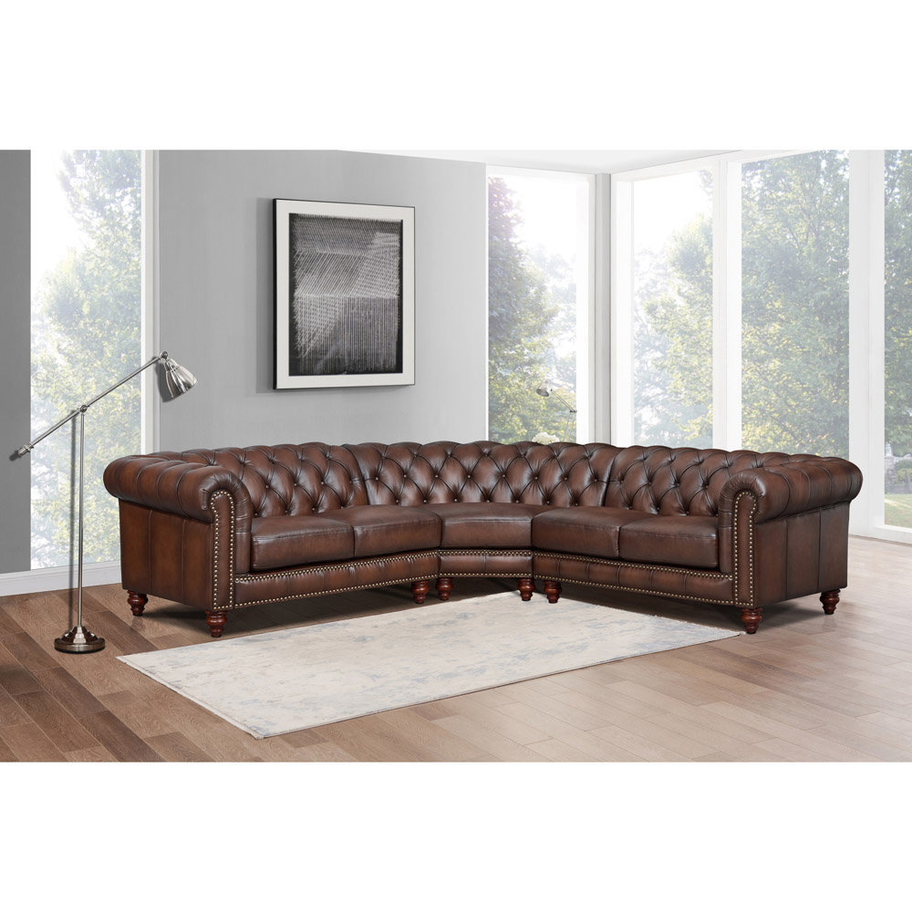 HYDELINE Leather Sectional Wayfair