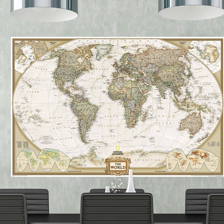 Map of The World Art Poster Canvas Print 