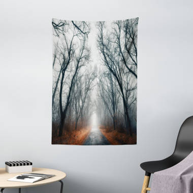 Fall Road Foliage Nature Tapestry Wall Hanging Living Room Bedroom Dorm Decor 