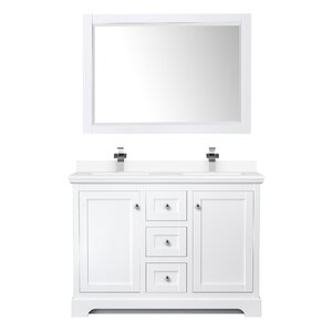 Wyndham Collection Avery 48'' Free-standing Double Bathroom Vanity with ...