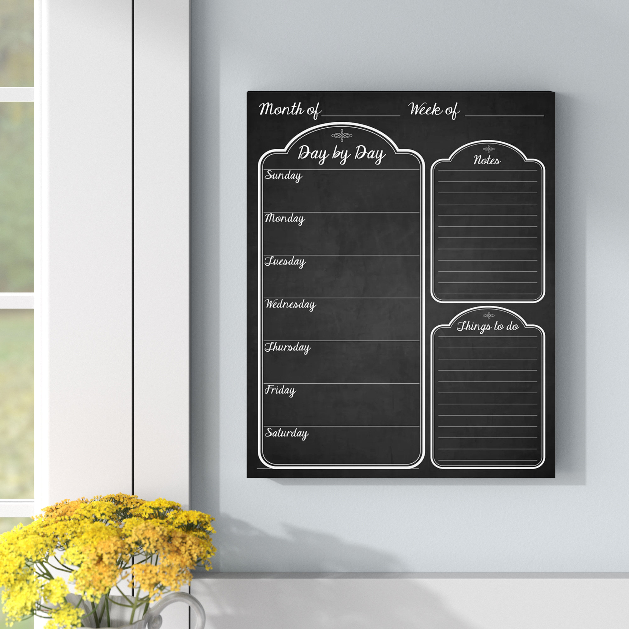 4er Set Memo Board with Markers & Suspension Writing Table Wall Chart Note Board 