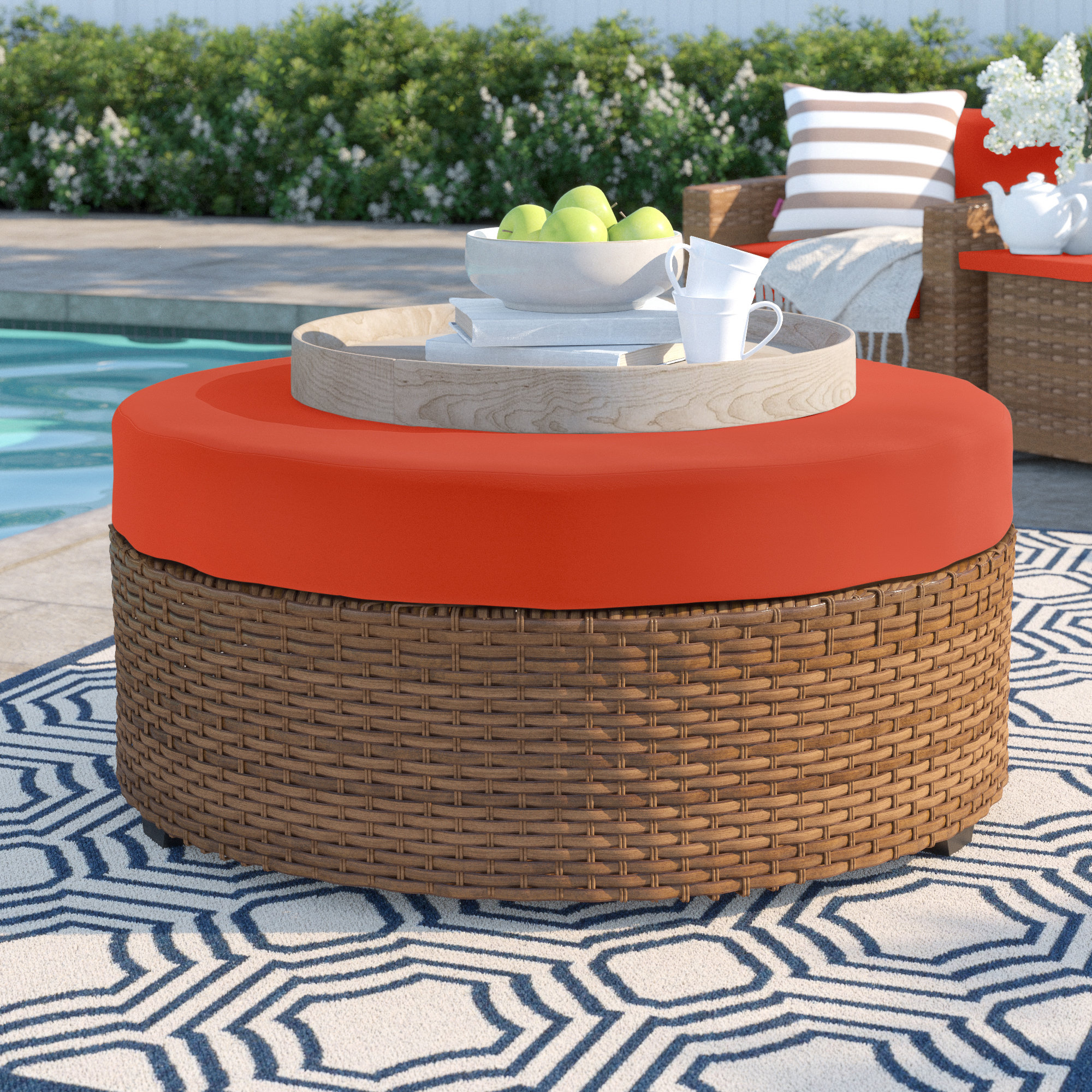 Sol 72 Outdoor™ Waterbury Outdoor Ottoman with Cushion & Reviews Wayfair