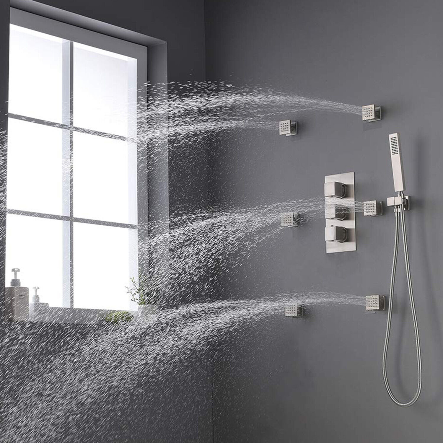 rozin Rainfall Shower Faucet Set with Roughin Valve Wayfair