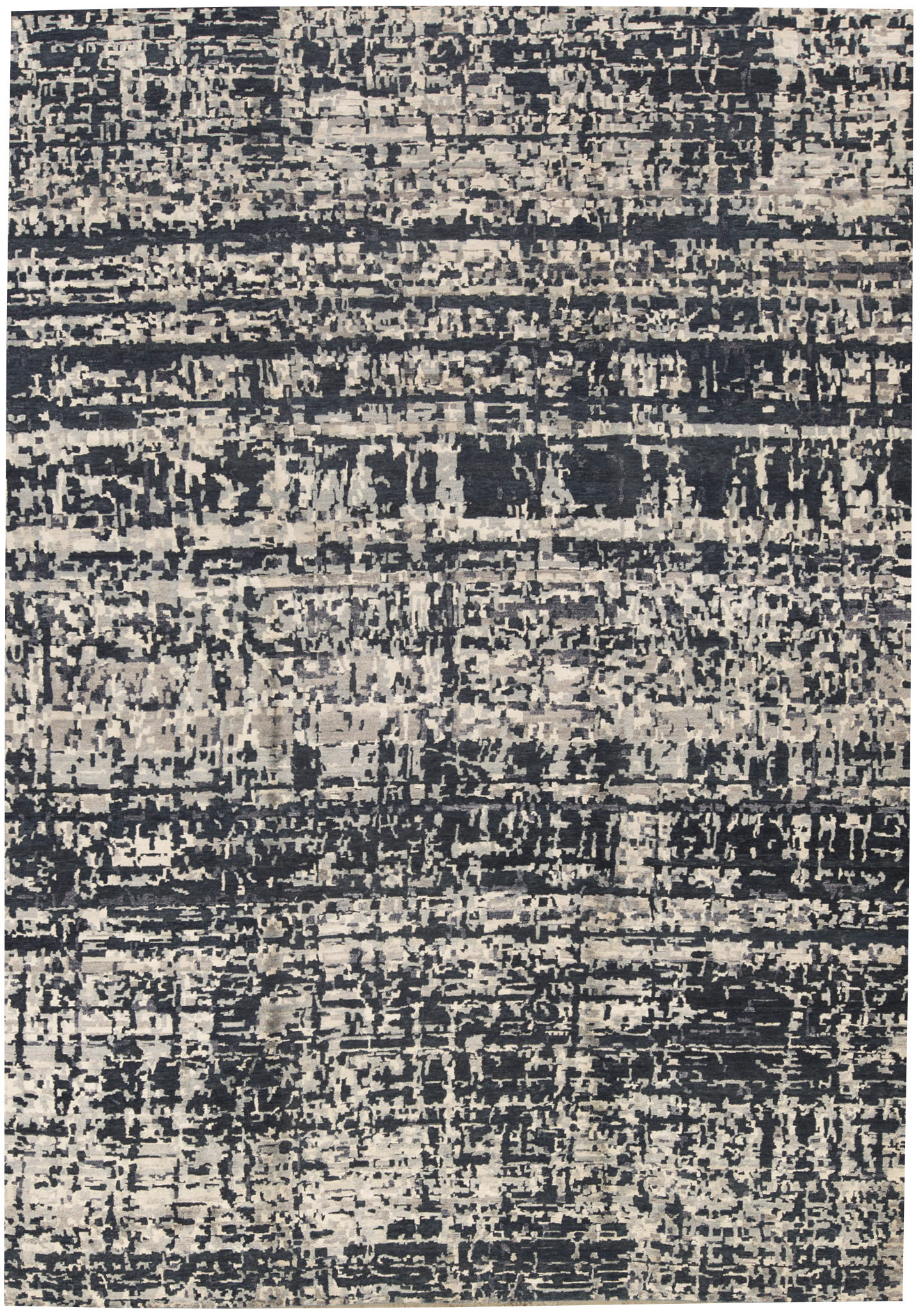 Bokara Rug Co., Inc. Windsom HandKnotted HighQuality Blue and Silver