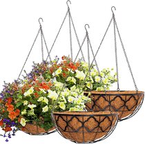Details about   Coconut shell Basket Flower Pot Balcony Home Decorative Green Plant flower 