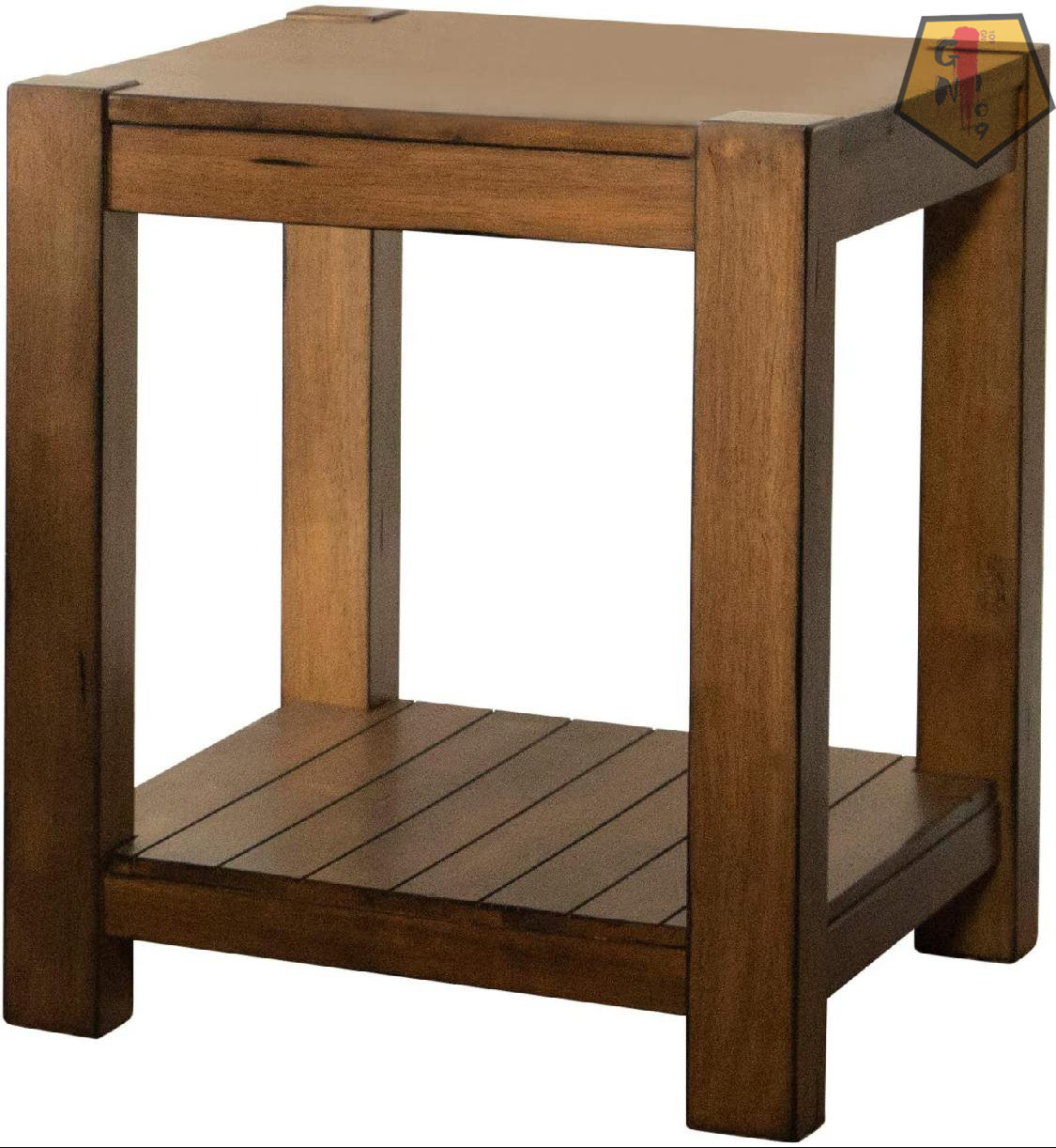 Loon Peak® Rectangular Lower Shelf Rustic Brown End Table Wayfair