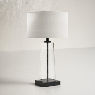 Acirris Table Lamp-Red Fabric Shade Contemporary Steel Finish Base 