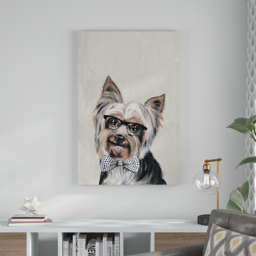 Wrought Studio Brainy Dog Print on Canvas Wayfair