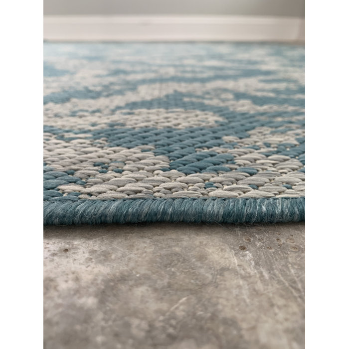 Union Rustic Starnes Turquoise Indoor/Outdoor Rug | Wayfair