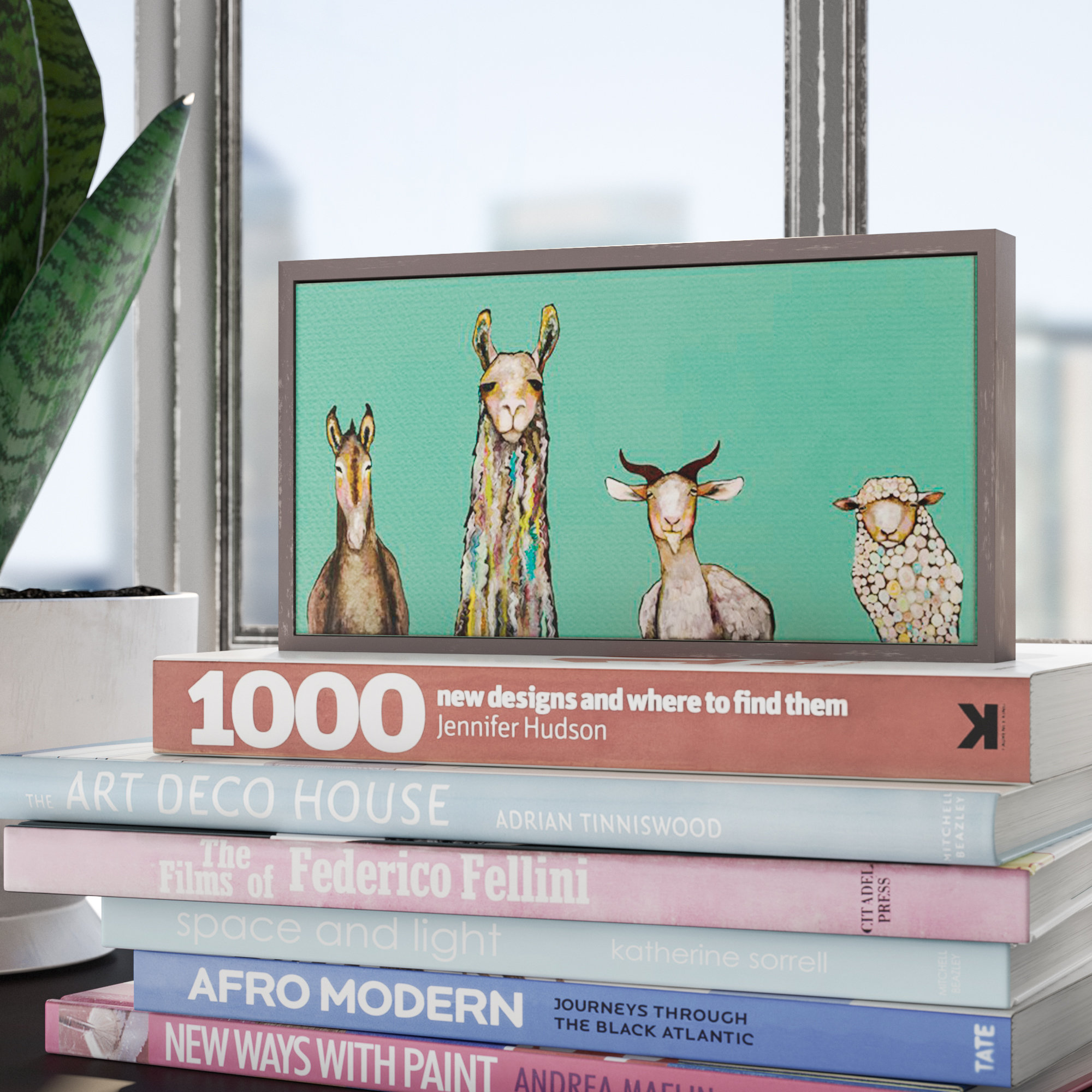 Harriet Bee Donkey Llama Goat Sheep by Eli Halpin Print on Canvas