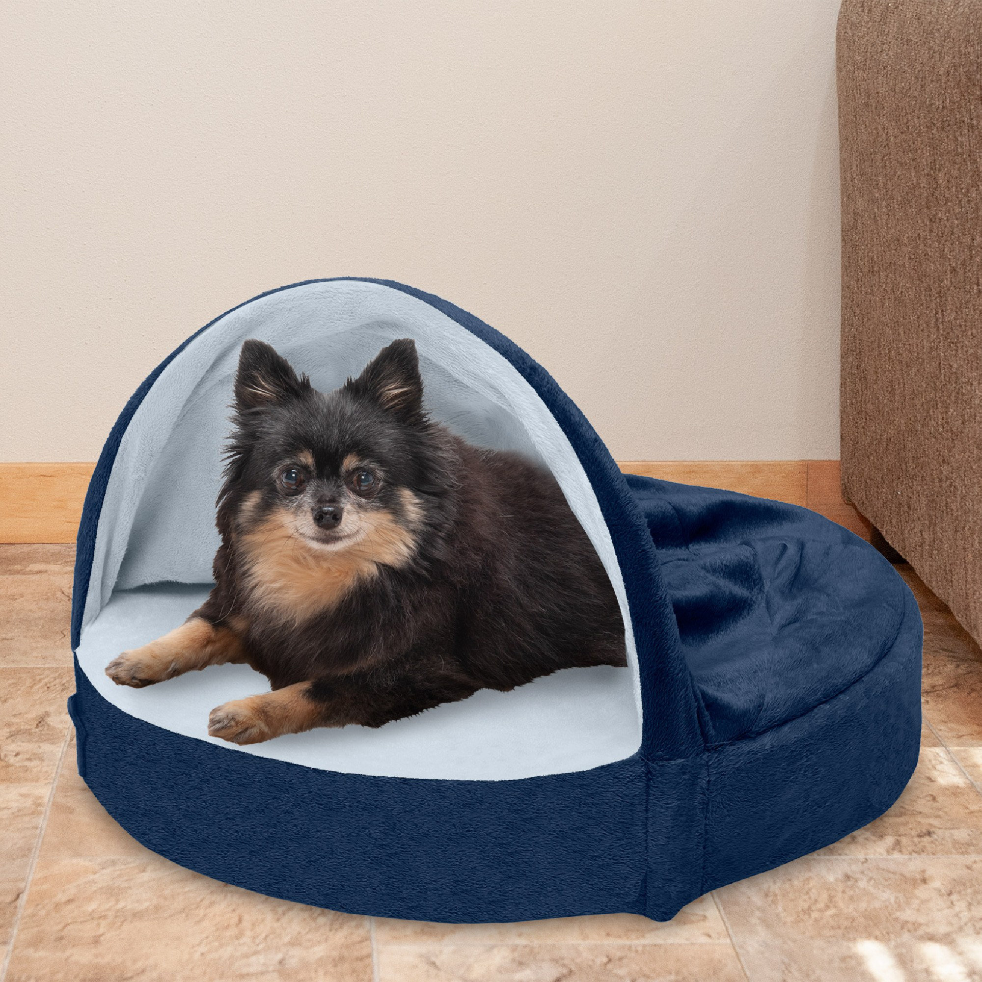 hooded pet bed large