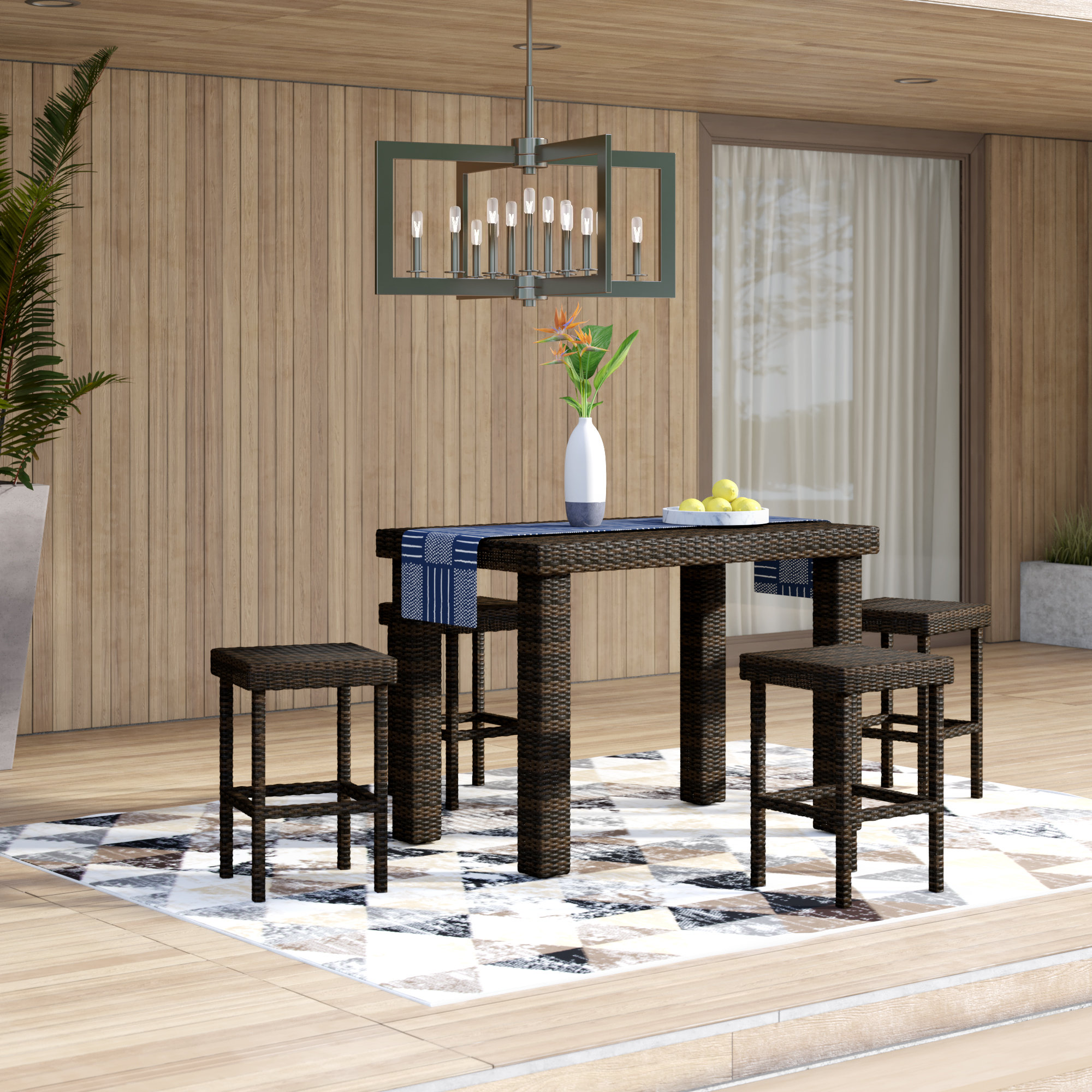 Mercury Row® Crosson Rectangular 4 Person Outdoor Dining Set