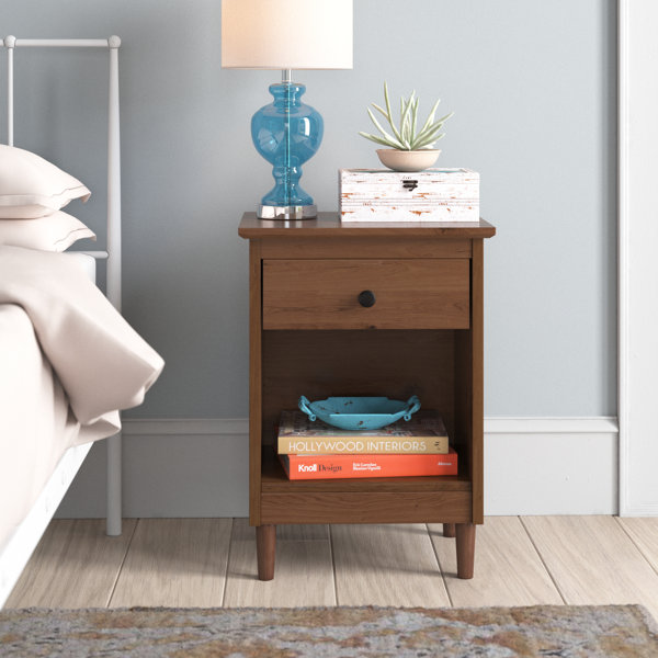 1-Drawer Solid Wood Nightstand