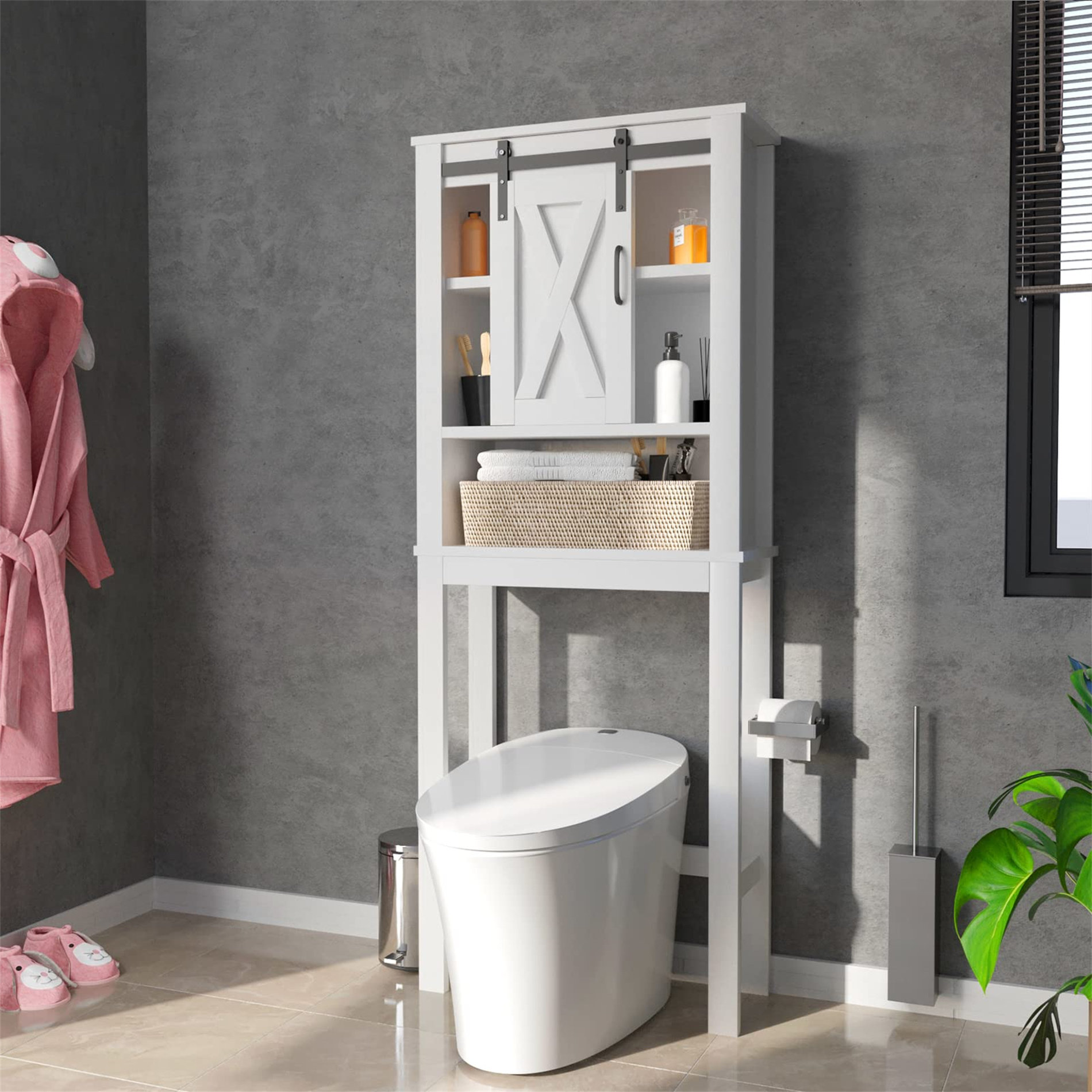 Latitude Run® Farmhouse Over The Toilet Storage Bathroom