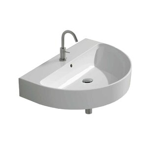 Normal Ceramic 19.6" Wall Mount Bathroom Sink with Overflow