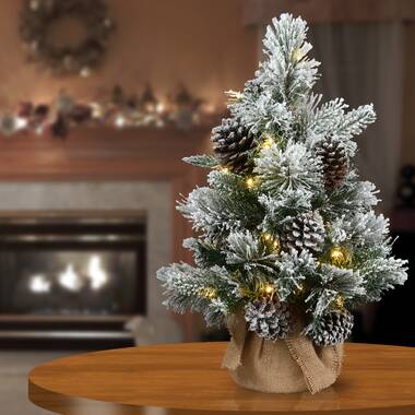 Details about   5/24Pcs Christmas Pine Tree Xmas Mini Snow Trees Tabletop Decor Photo Props 