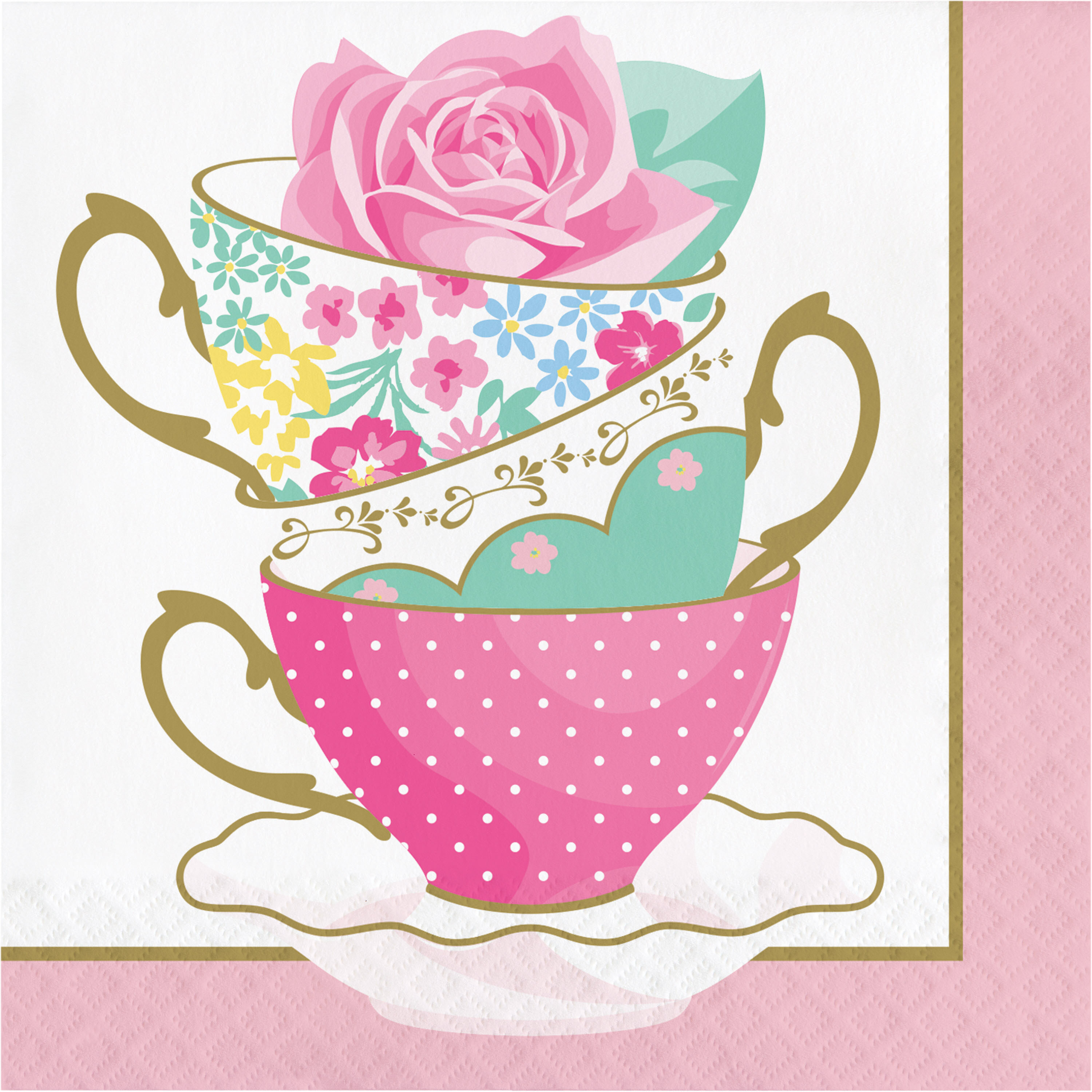 Details about   Paper Party Cups Ditsy Floral Rose Gold Edge Pack of 8 Wedding Tea Party 