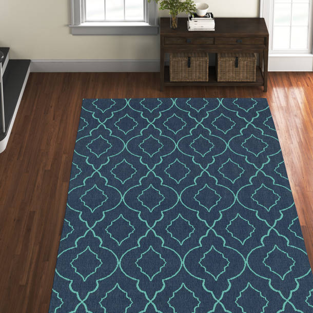 Lark Manor Deltana Teal/Blue/Green/White Indoor / Outdoor Area Rug ...