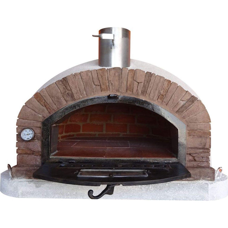 Vete lezing Evacuatie Authentic Pizza Ovens Ventura Buena Brick & Cement Countertop Wood-Fired  Pizza Oven in Black/Brown | Wayfair