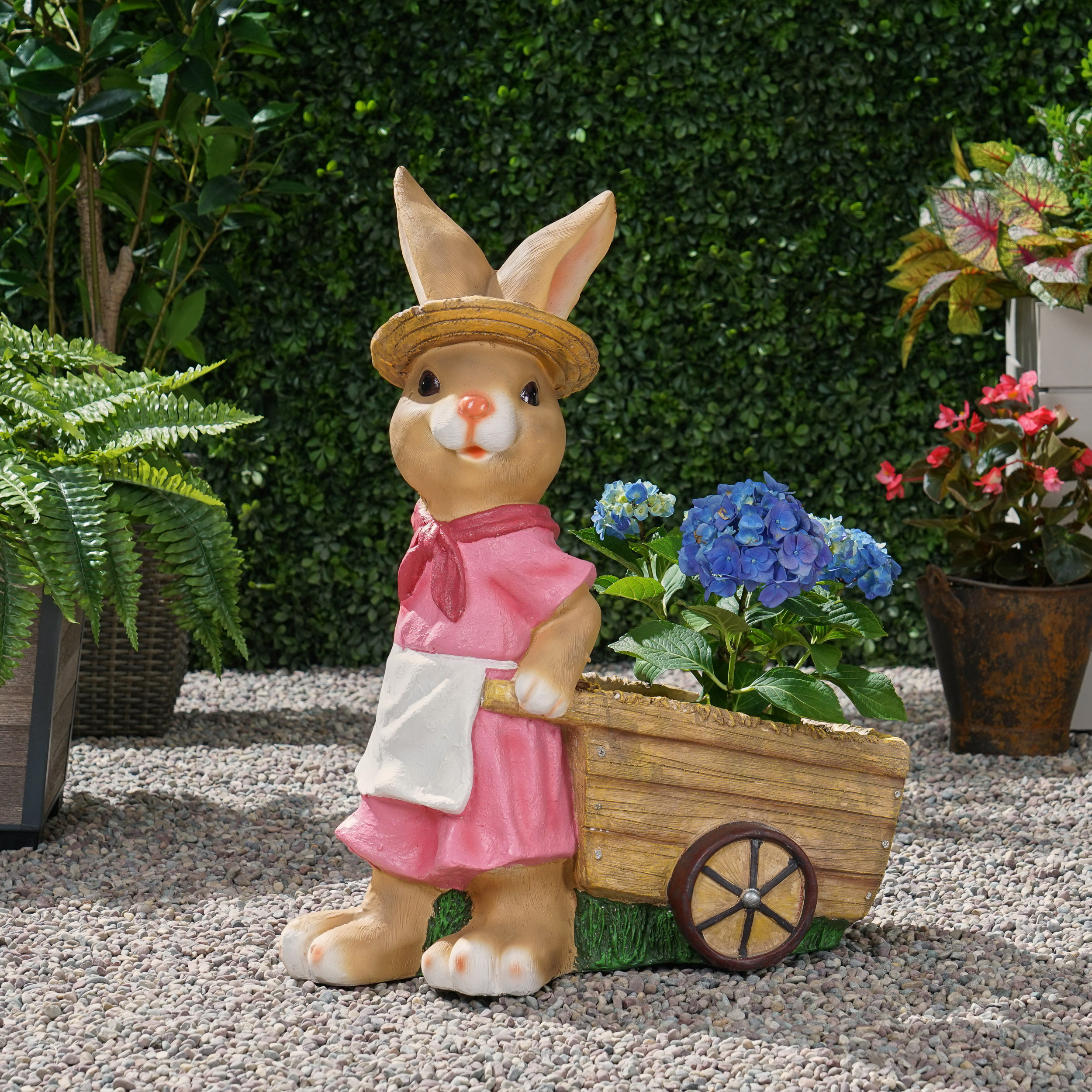 August Grove® Reser Concrete Rabbit Statue Planter Wayfair