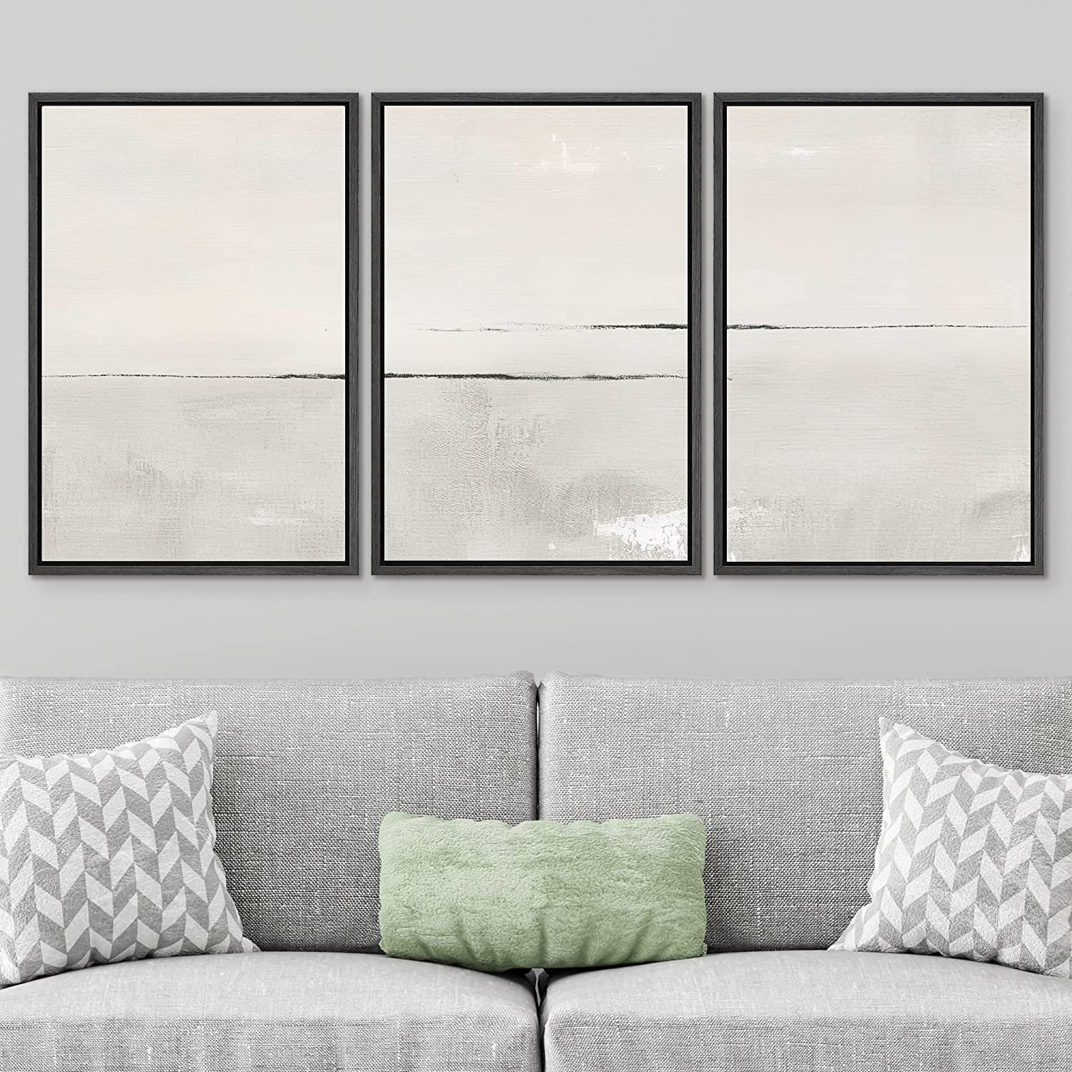 SIGNLEADER Large Abstract Duotone Pastel Minimalist Landscape Wall Art