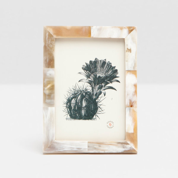 Essen Horn Single Picture Frame in Natural Horn Pigeon & Poodle