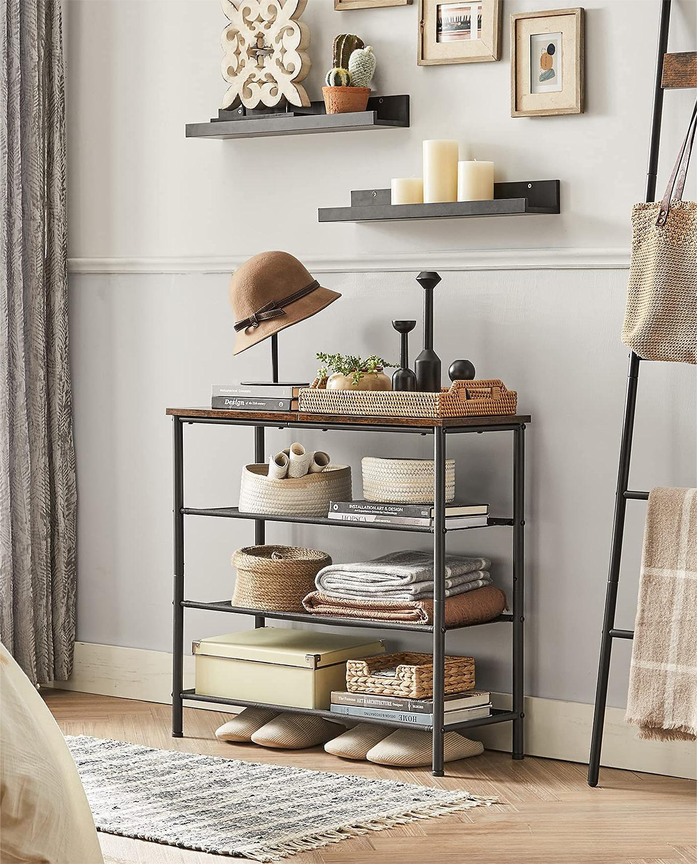 17 Stories Shoe Rack 4 Tier, Narrow Shoe Organizer For Closet Entryway