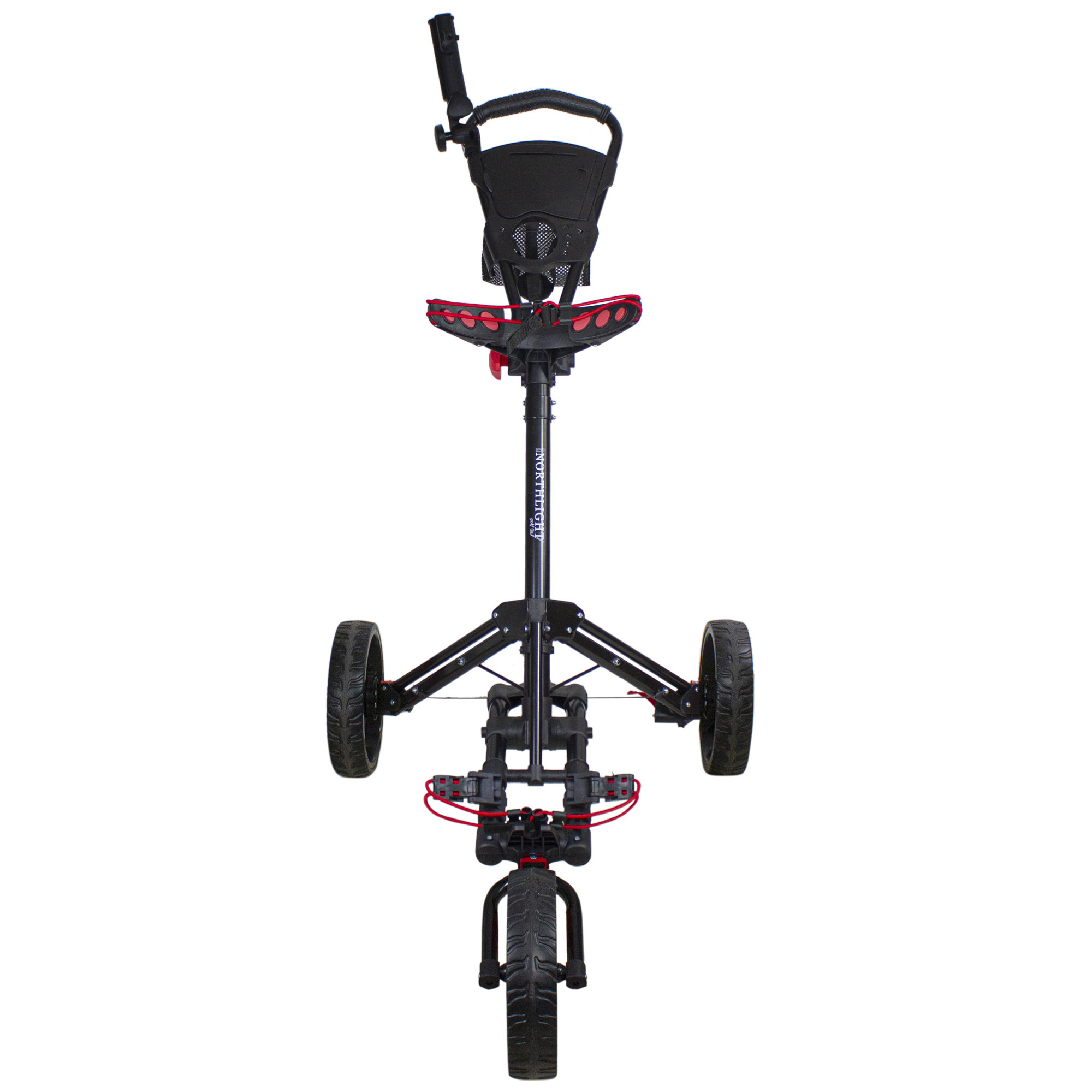 Northlight 48" Black Easy Folding 3 Wheel Golf Bag Push Cart Wayfair