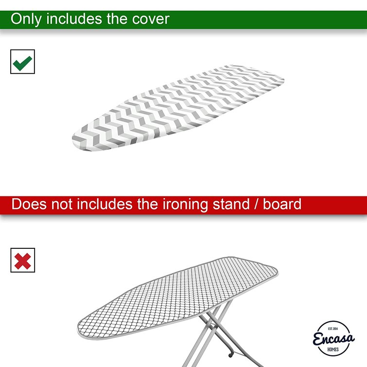 Luxury Line with Extra Thick PAD- L-120 to 126cms × W 36-40cms Encasa Homes Ironing Board Cover Printed