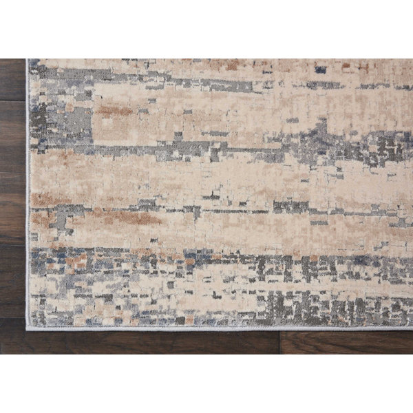 Williston Forge Comer Performance Beige/Gray Rug & Reviews | Wayfair