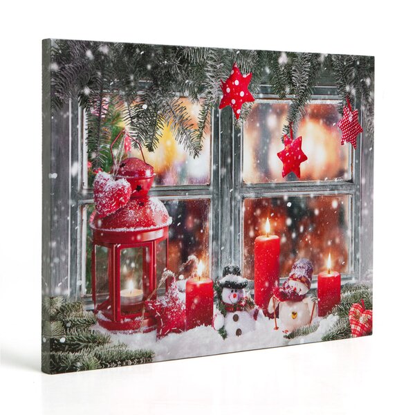 Details about   Santa LED lighted Canvas Wall Décor 