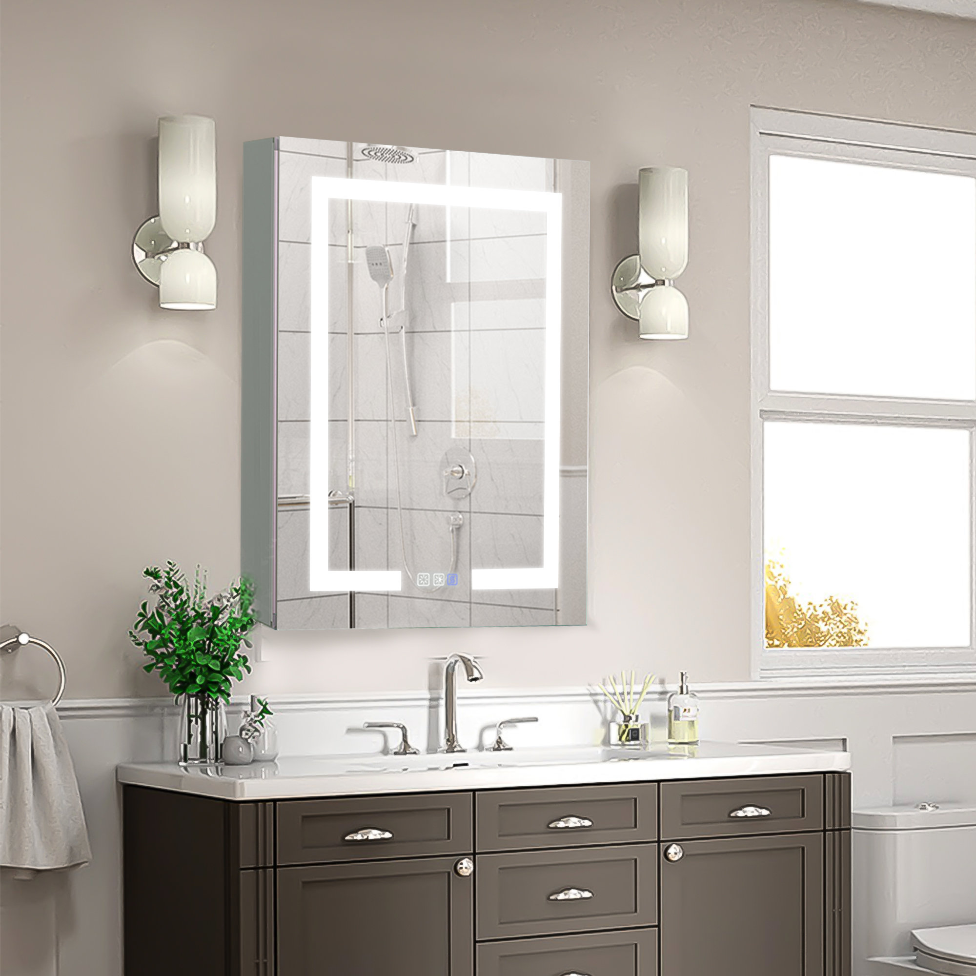 Wrought Studio Surface Mount Framed 1 Door Medicine with 3