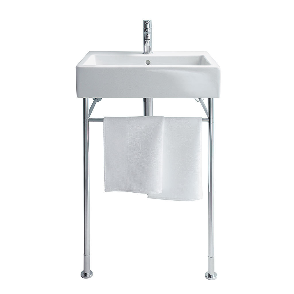 Duravit Vero White Ceramic Rectangular Console Bathroom Sink with