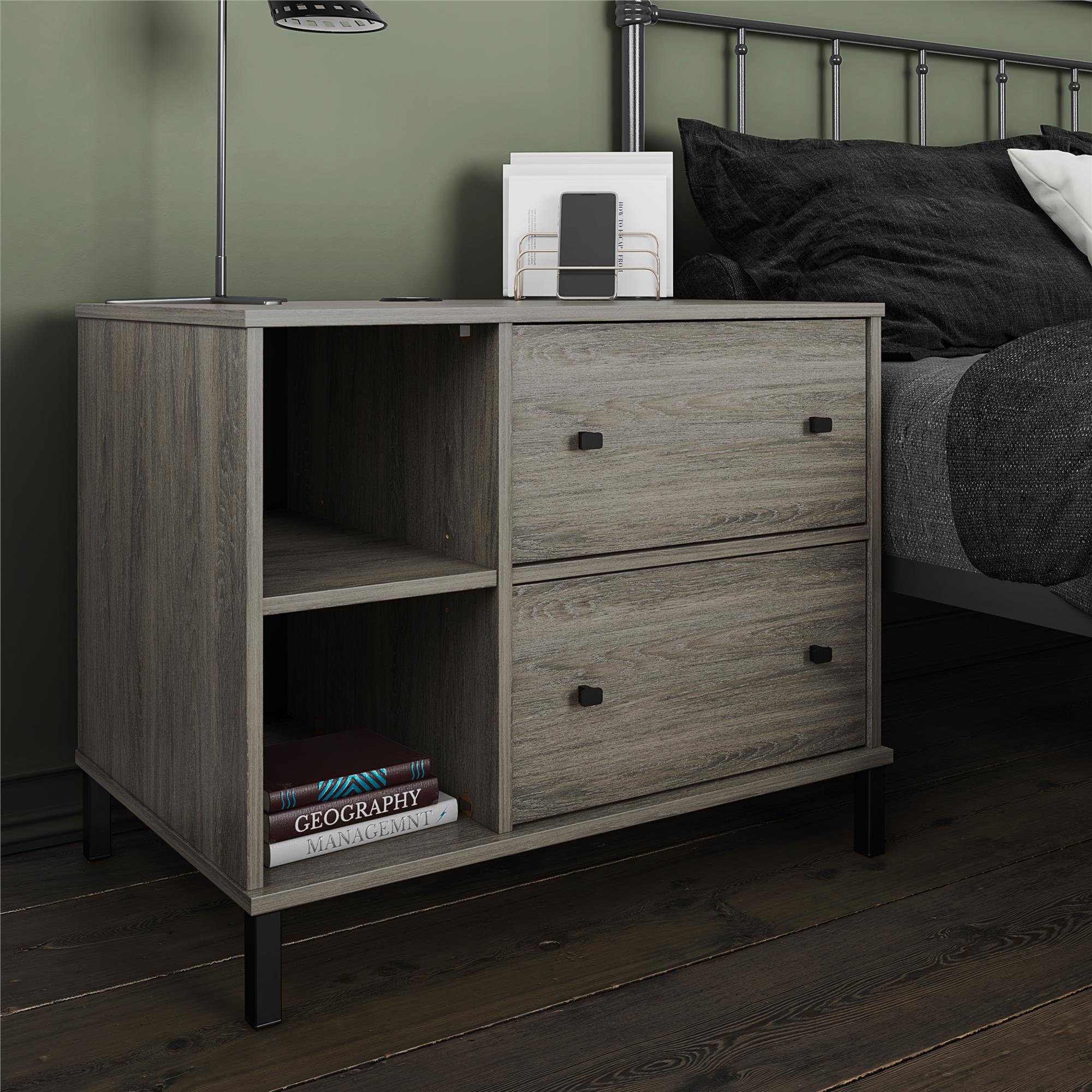 Novogratz Kalissa 24.13'' Tall 2 Drawer Nightstand & Reviews Wayfair