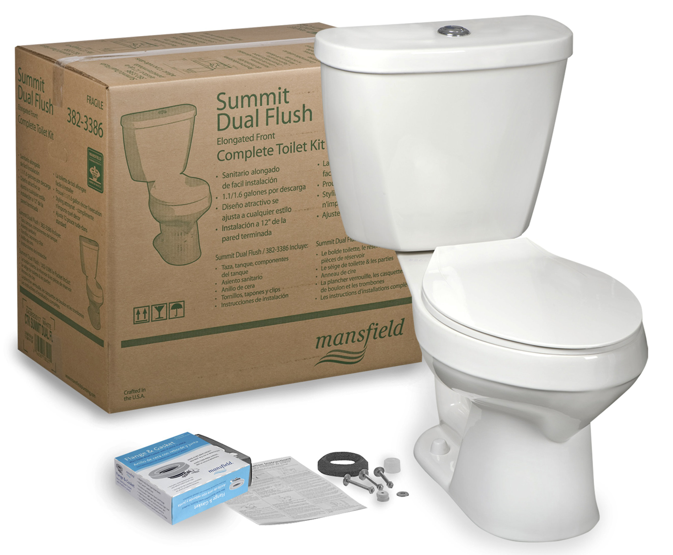 Mansfield Plumbing Products Summit 1.6 Gallons Per Minute GPF Elongated