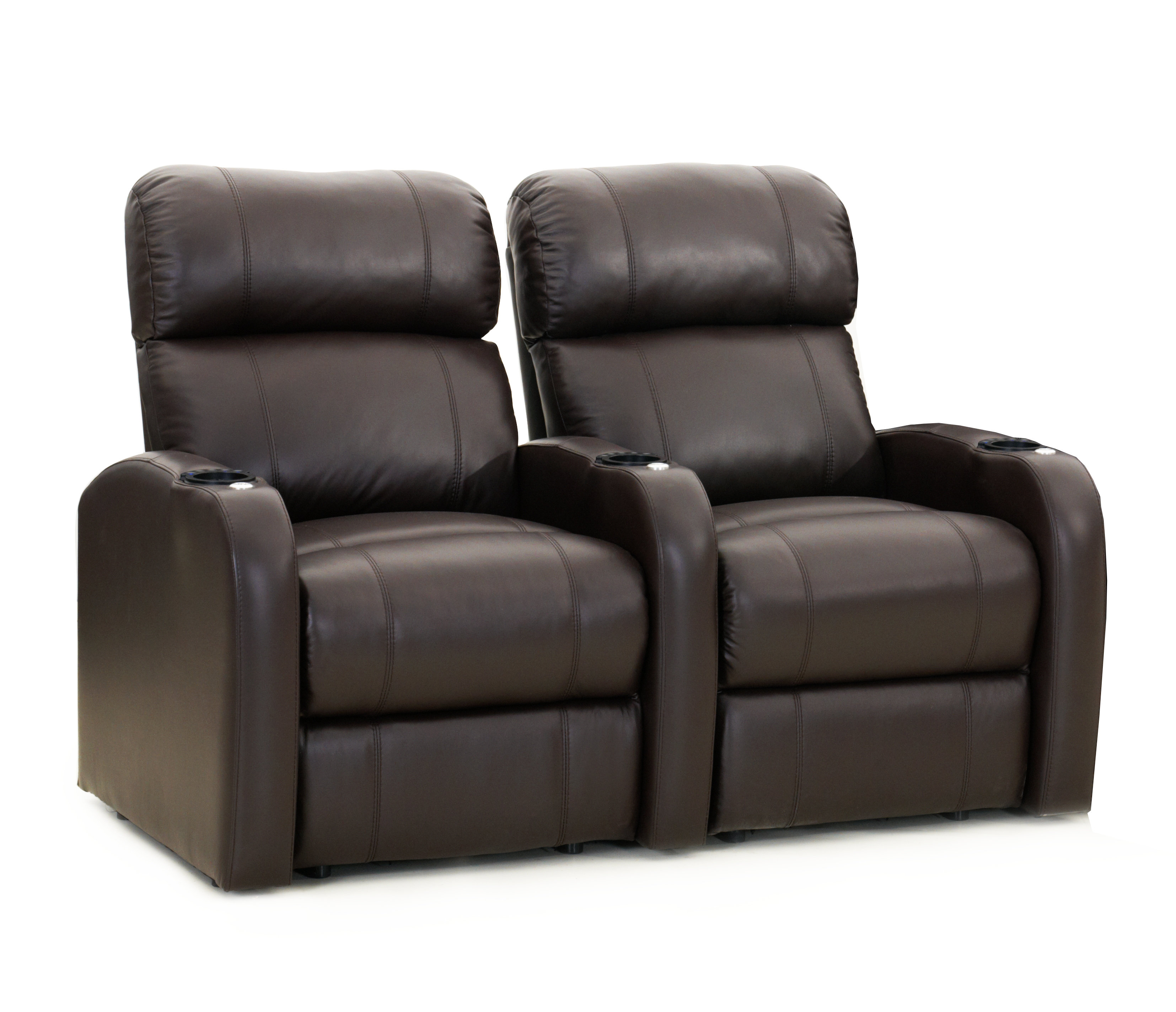 Red Barrel Studio® Komi 28'' Wide Genuine Leather Home Theater Loveseat with Cup Holder Wayfair