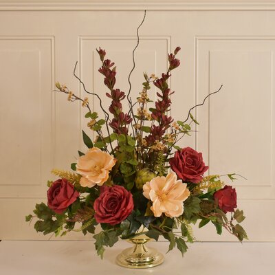 Floral Home Decor Silk Centerpiece Flower Floral Arrangement & Reviews ...