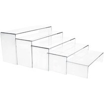 Clear Acrylic Riser Displays Book stands Cases Showcase Jewelry Stands 2pk LOT 