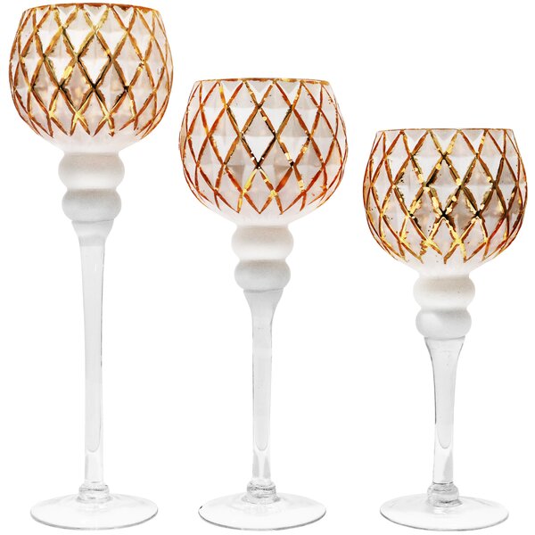 5" 4" 3" Votive Glass Handmade Mosaic Tealight Intricate Design/Candle Holder 