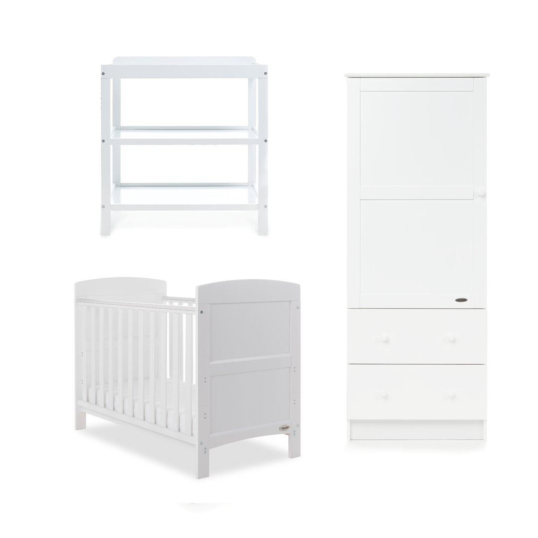 Grace Mini Cot 2-Piece Nursery Furniture Set white