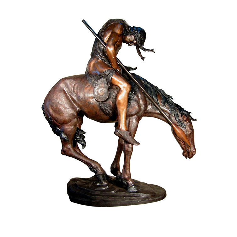 Metropolitan Galleries Bronze End Of The Trail Indian On Horse Statue Perigold
