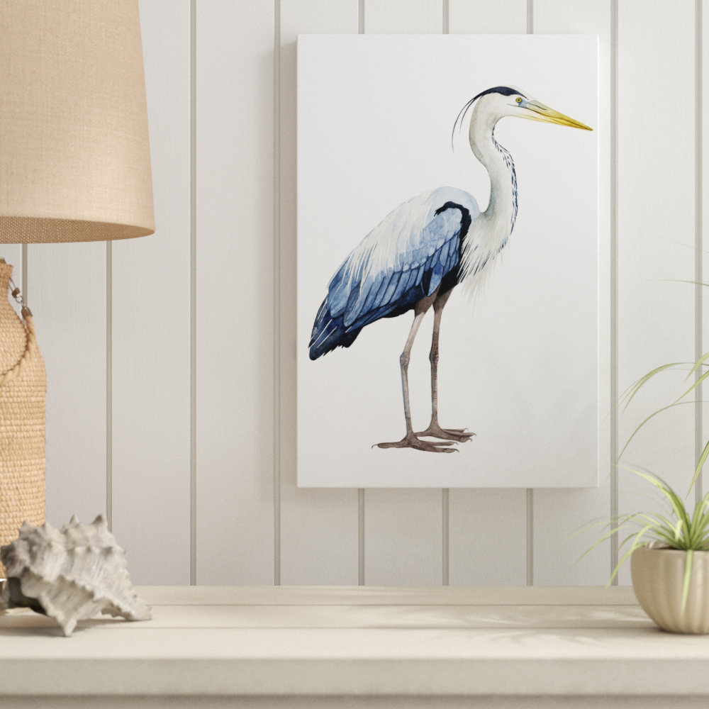 Beachcrest Home Seabird Heron II by Grace Popp Wrapped Canvas