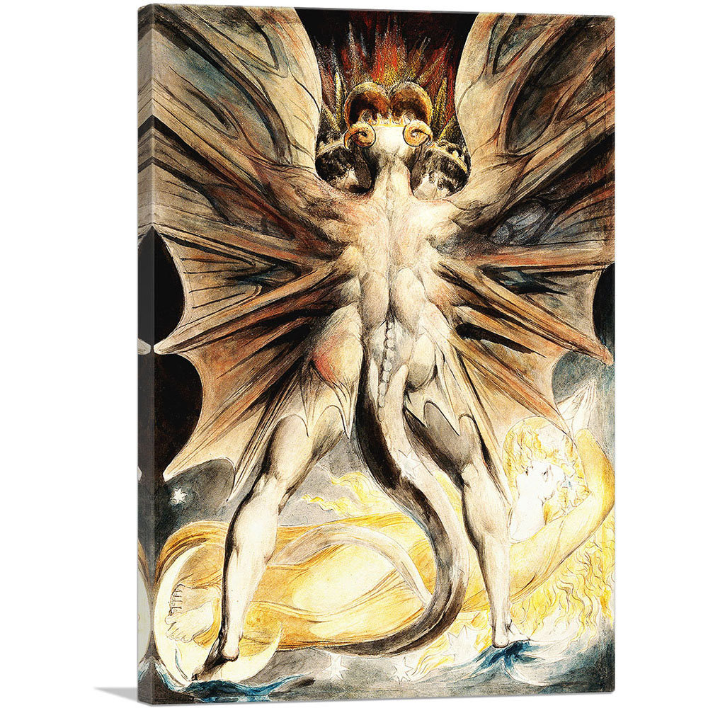 ARTCANVAS The Great Red Dragon And The Woman Clothed In Sun By William The Great Red Dragon And The Woman Clothed In Sun By William Blake Wrapped Canvas Painting