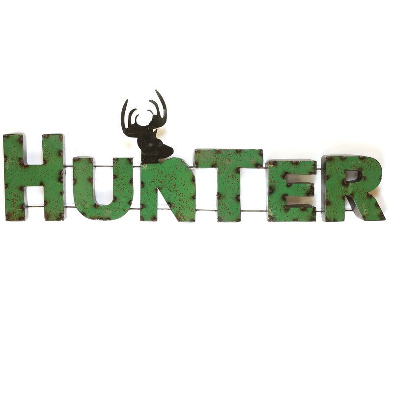 HUNTER Recycled Metal Sign Wall Decor