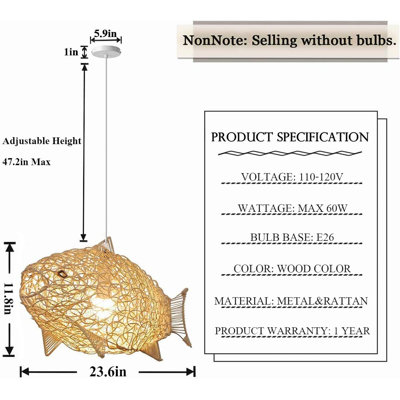 Dovecove Elencourt 1 Light Lantern Bulb LED Pendant Wayfair