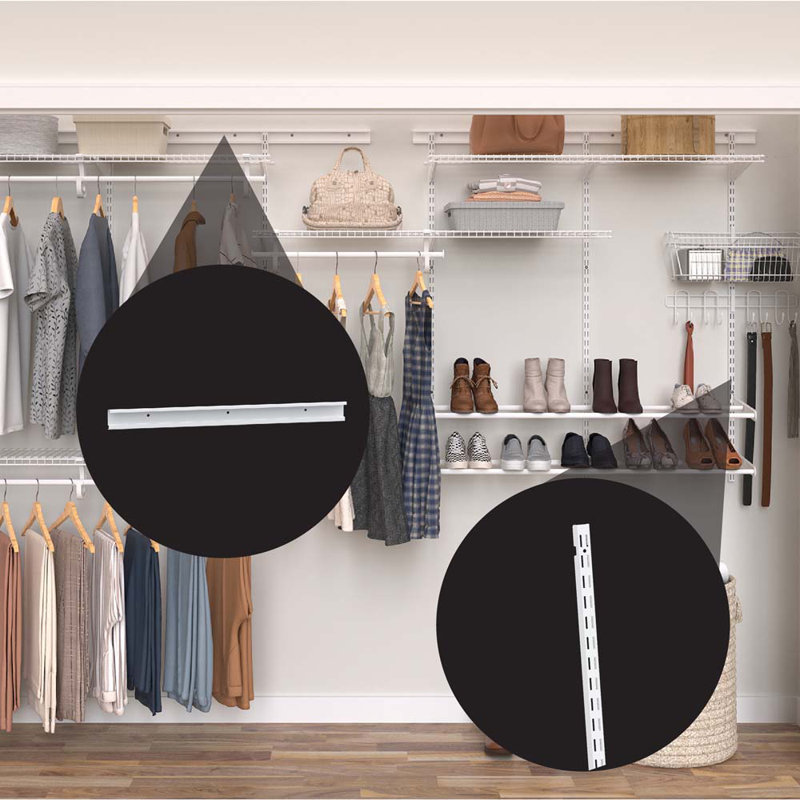ClosetMaid ShelfTrack 24 in. Hang Track (2 Pieces) and 60 in. Standard ...