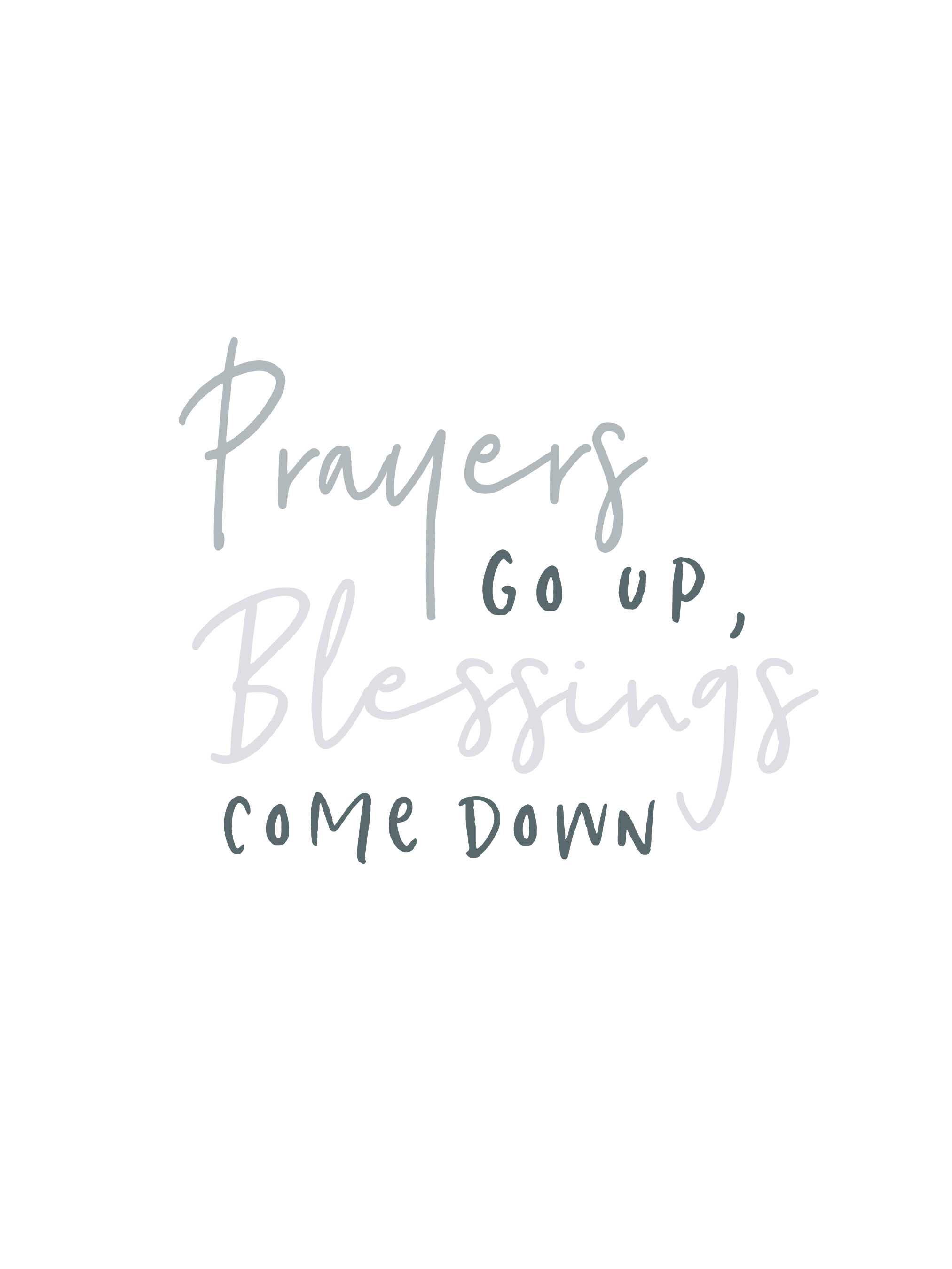 Trinx Prayers Up Blessings Down - Wrapped Canvas Textual Art | Wayfair